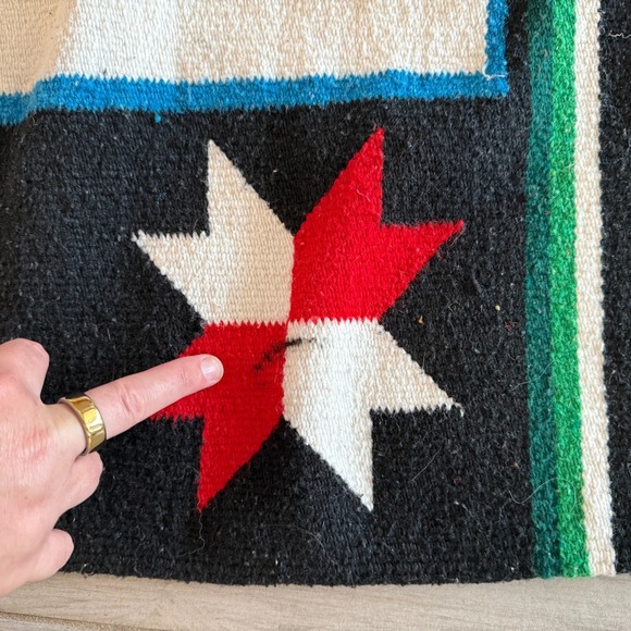 Vintage Hand-Woven Blanket Aztec Mayan Inca Indian Art Blanket 81"x48" - Picture 13 of 15